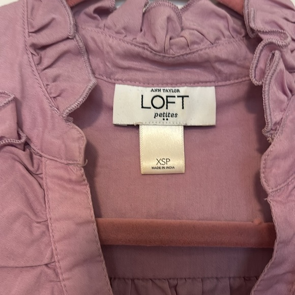 LOFT Lilac Ruffled Sleeveless Shell Top - Picture 2 of 4